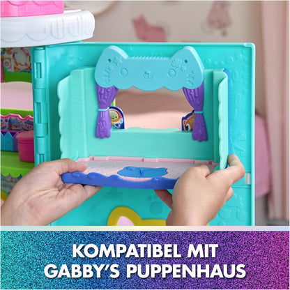 Gabby’s Dollhouse: Der Film – Portal Raum "Spa-tastisches Badezimmer von Meerkätzchen", 10-teiliges Spielset mit Katzenfigur & Zubehör, für Kinder ab 3 Jahren