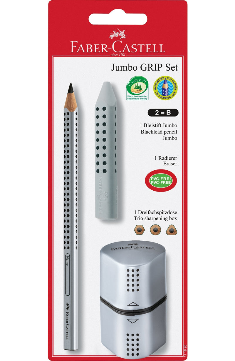 Faber-Castell - Graphite Pencil Jumbo Grip Set - Silver Bc (111996)