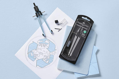 Faber-Castell 174074 - Compás Grip Articulado - Sky Blue