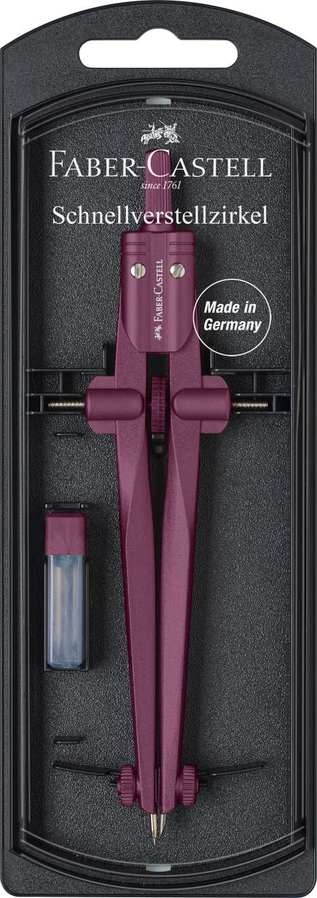 Faber-Castell Stream 2022 Compass with Quick-Set Mechanism - Blackstone or Berry