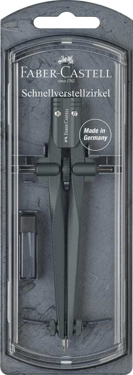Faber-Castell Stream 2022 Compass with Quick-Set Mechanism - Blackstone or Berry
