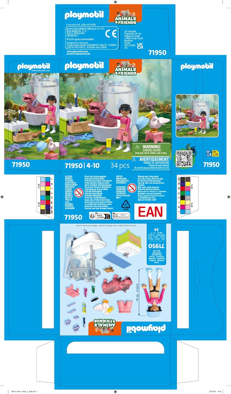 Playmobil - Animals & Friends: Animal Bathtime (71950)
