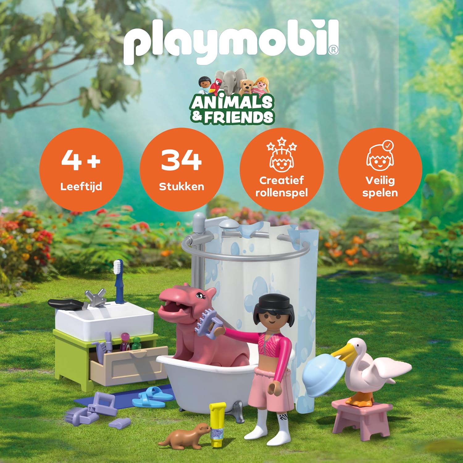 Playmobil - Animals & Friends: Animal Bathtime (71950)