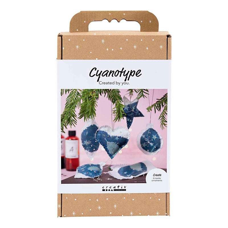 Creativ Company Christmas craft set cyanotype decorations blue