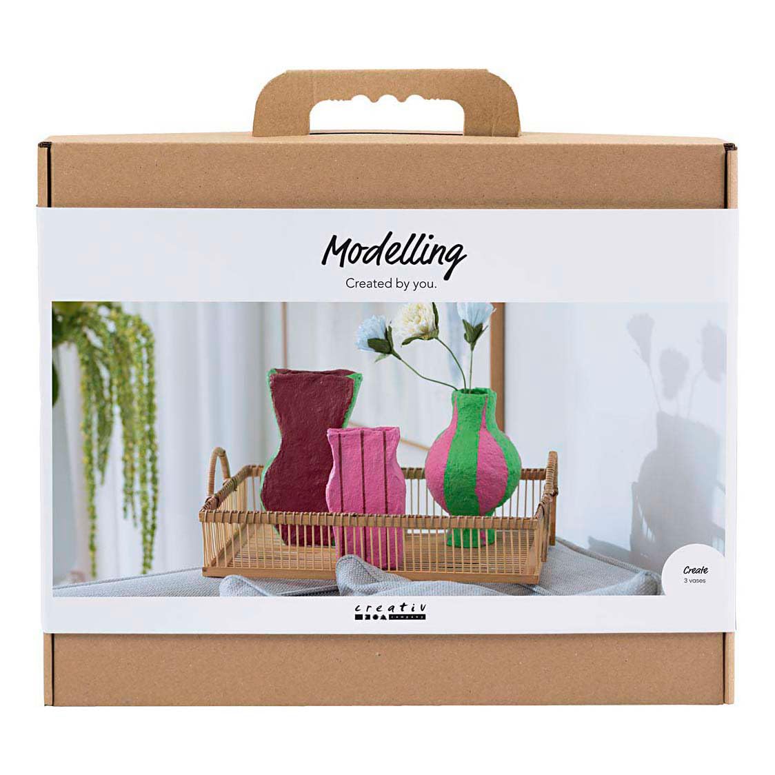 Creativ Company hobby set papier-mâché vases DIY craft set colorful