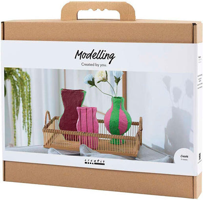 Creativ Company hobby set papier-mâché vases DIY craft set colorful