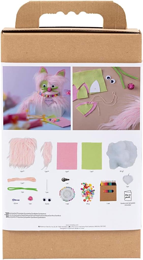 Craft Kit Sewing, Cat, Assorted Colours, 1 Pack