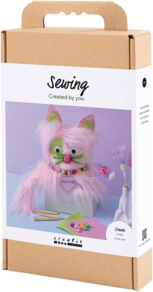 Craft Kit Sewing, Cat, Assorted Colours, 1 Pack