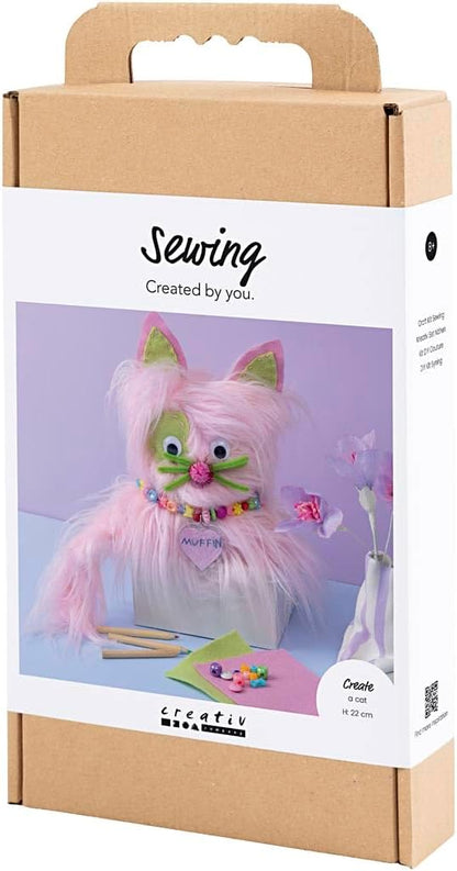 Craft Kit Sewing, Cat, Assorted Colours, 1 Pack