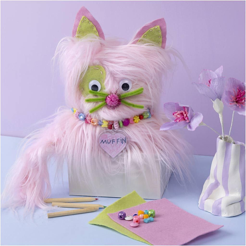 Craft Kit Sewing, Cat, Assorted Colours, 1 Pack