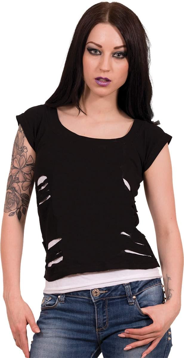 Spiral - 5Fdp - Assassin - 2in1 Red Ripped Top Black
