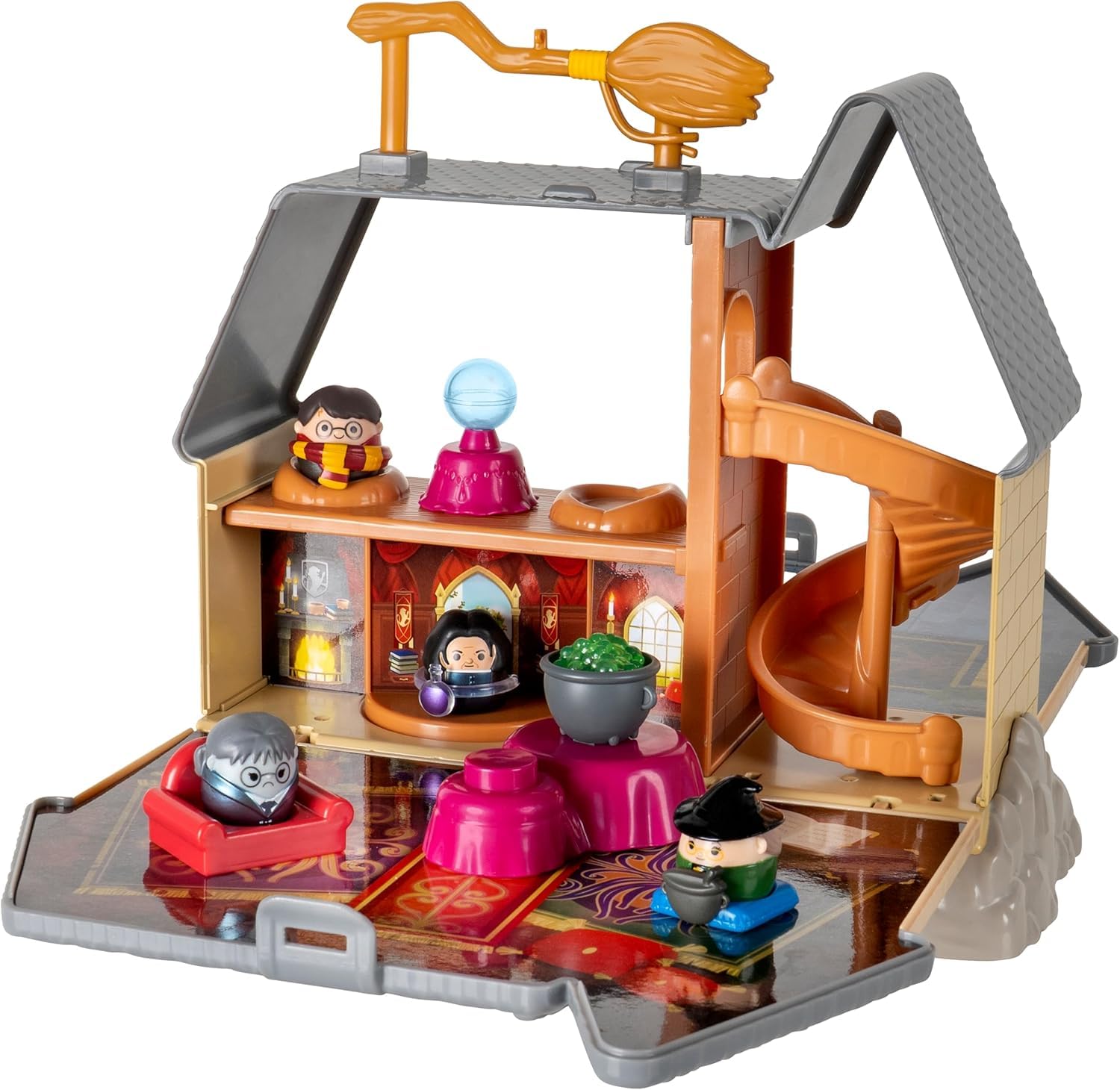 Squish-a-longs “Harry Potter” Hogwarts Castle Playset - Severus Snape, Harry Potter, Minerva McGonagall, and Moaning Myrtle, Accessories and play and display Hogwarts Castle