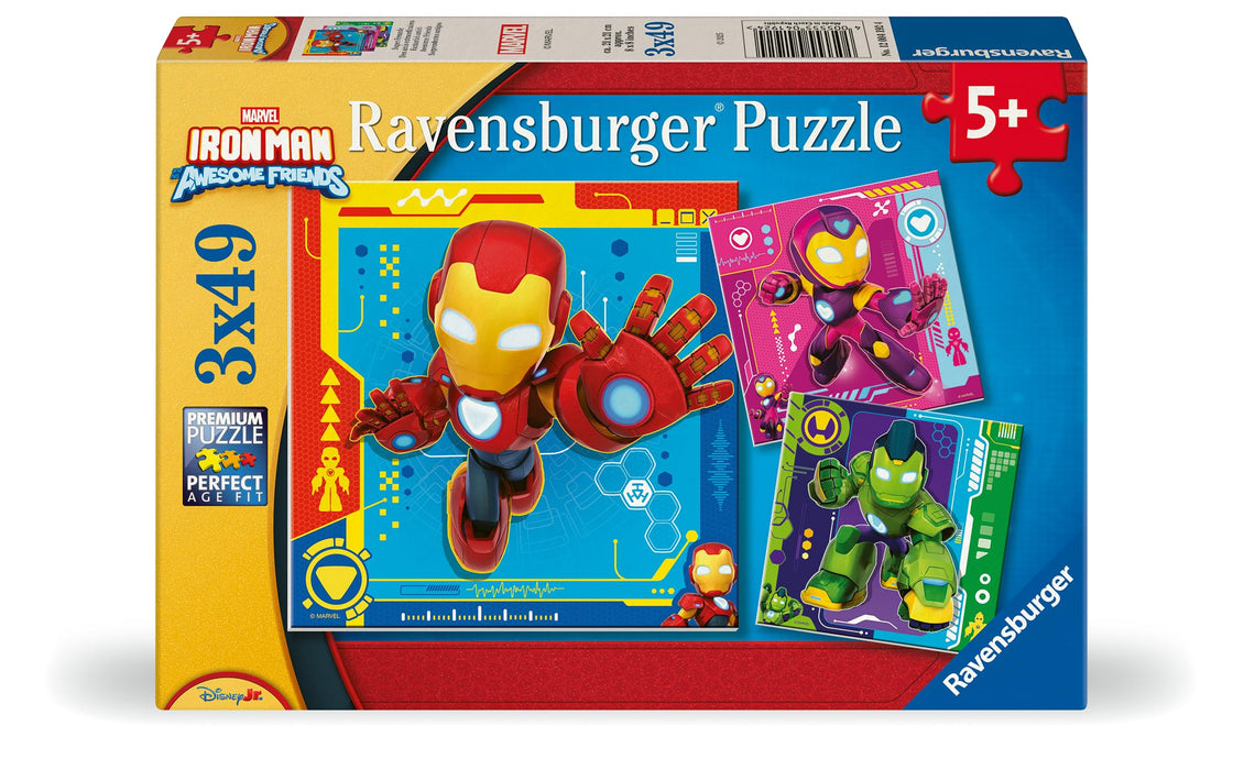 Ravensburger Iron Man & His Awesome Friends 3x 49 piece Jigsaw Puzzles for Adults and Kids Age 5 Years Up