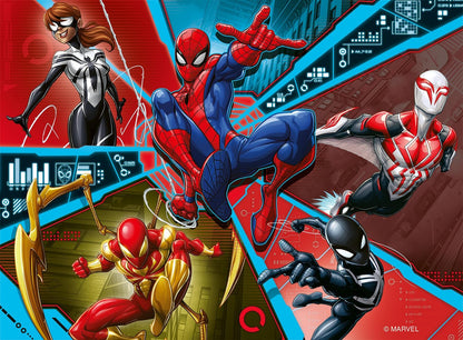 Ravensburger Marvel Spider-Man 4 in Box (12, 16, 20, 24 piece) Jigsaw Puzzles for Adults and Kids Age 3 Years Up