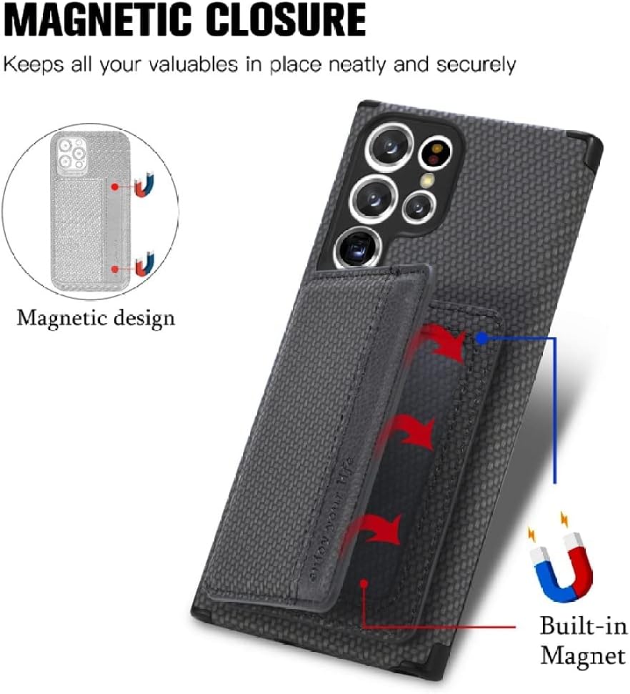 Wallet Leather Case For Samsung Galaxy S22 Ultra S21 Plus S20 FE A03S A12 A13 A23 A31 A32 A33 A50 A51 A52 A53 A70 A71 A72 A73,Black,For Galaxy S21