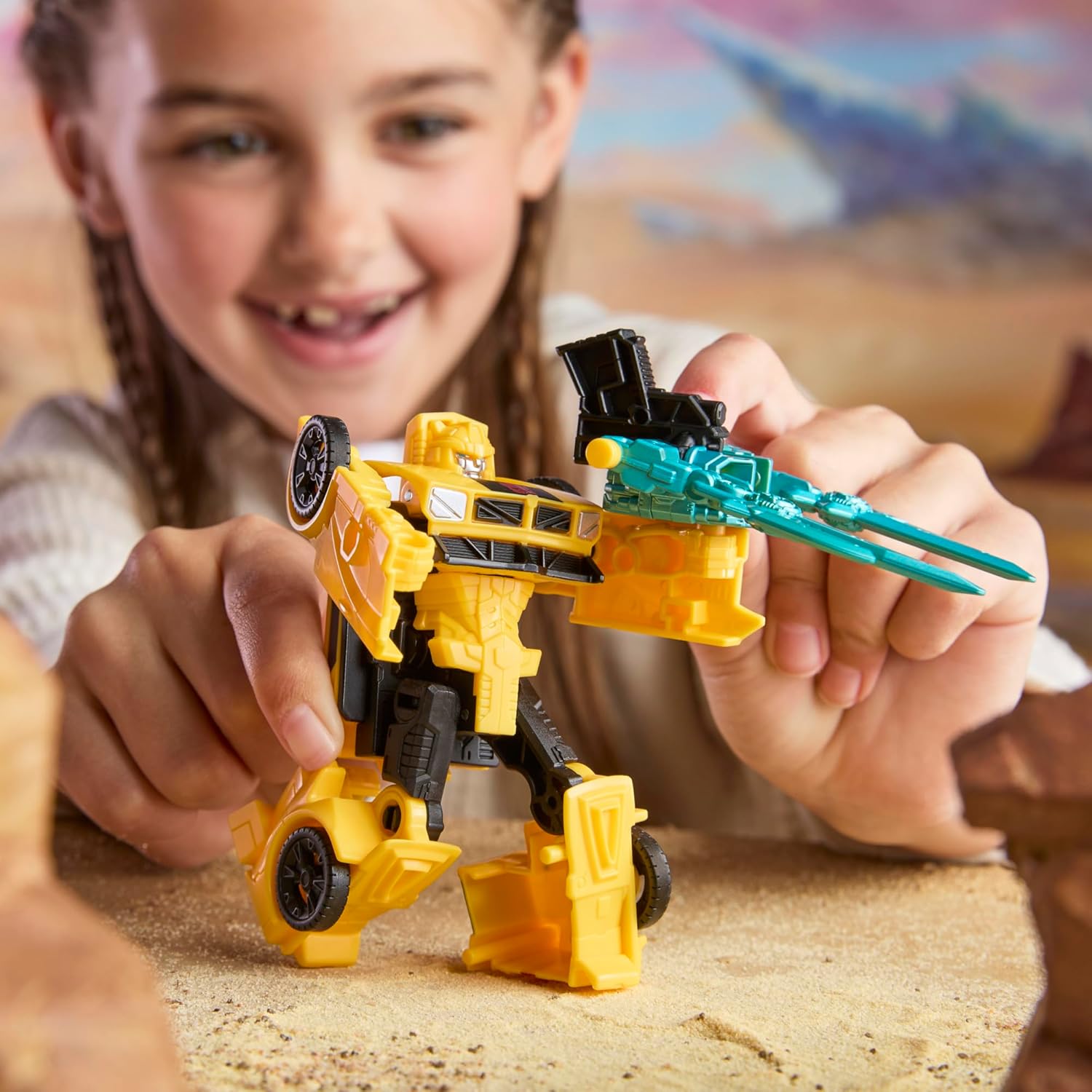 Transformers CYBERWORLD Armored Cyber Changers Bumblebee, actiefiguur