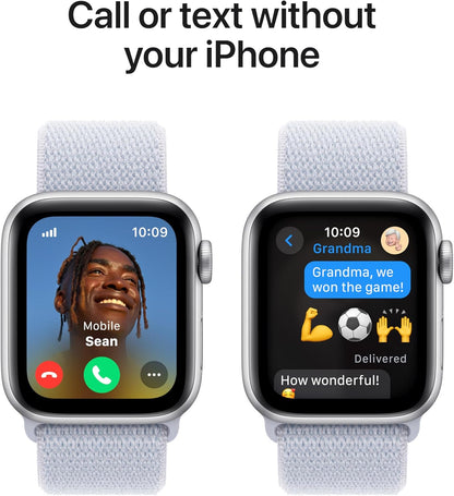 Apple Watch Se (Gps + Cellular) - 2Nd Generation - 40 Mm - Silver Aluminium - Smart Watch With Sport Loop - Soft Double-