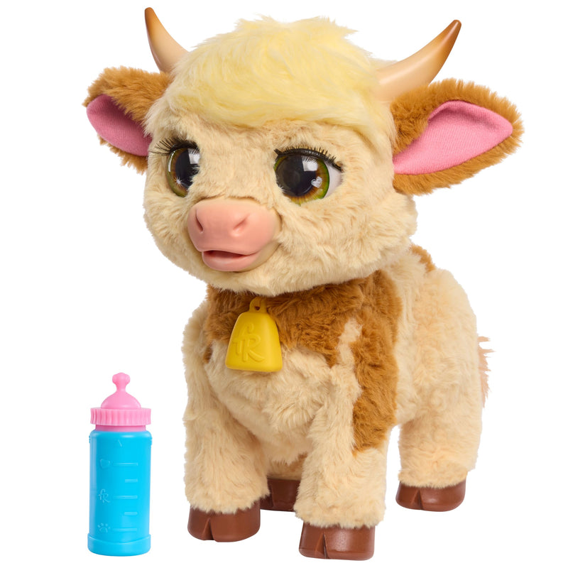 Just Play furReal Maggie, die Kuh, Funktionsplüschtier, interaktives Spielzeug, 50+ Geräusche und Reaktionen, Plüschtier, Kinderspielzeug ab 4 Jahren, 28cm, Hochlandrind