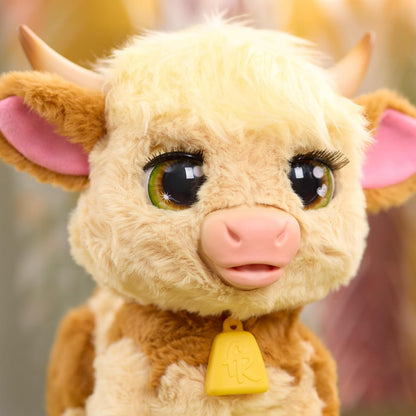 Just Play furReal Maggie, die Kuh, Funktionsplüschtier, interaktives Spielzeug, 50+ Geräusche und Reaktionen, Plüschtier, Kinderspielzeug ab 4 Jahren, 28cm, Hochlandrind