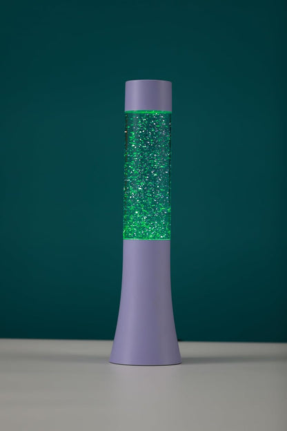 I-TOTAL - Small Lava LED Lamp, Colour Changing Glitter Effect, Coloured Lava Lamp (Pastel Purple) - 33.5 cm