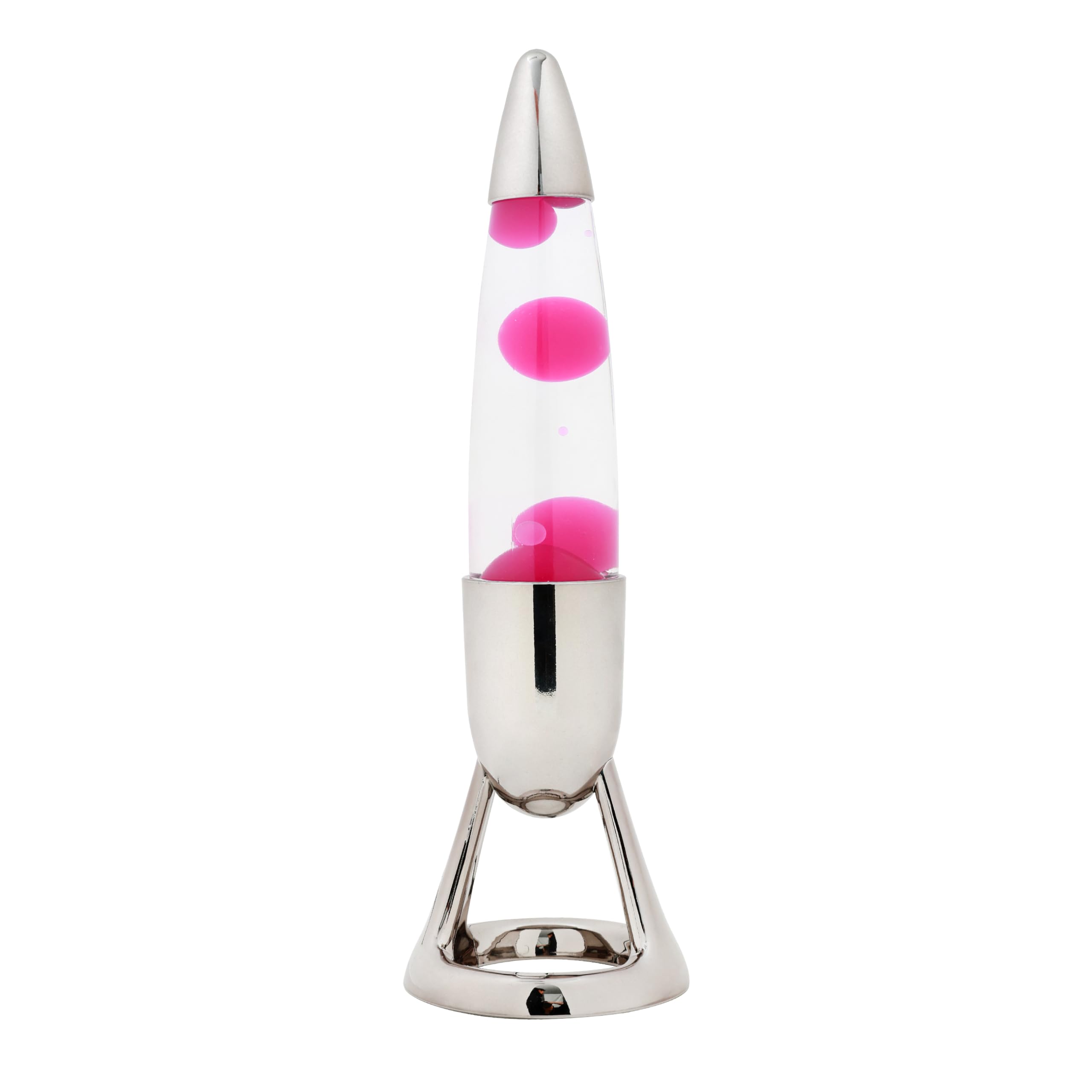 I-TOTAL - RGB Colour Changing LED Lava Lamp - Pink Wax and Silver Base - 40.5cm