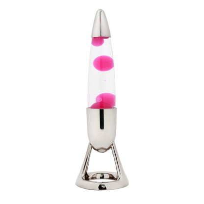 I-TOTAL - RGB Colour Changing LED Lava Lamp - Pink Wax and Silver Base - 40.5cm