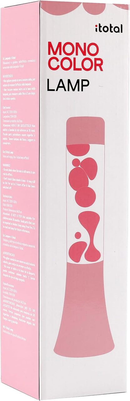 Itotal - Flared Lava Lamp - Pastel Pink - 9 X 9 X 37 Cm