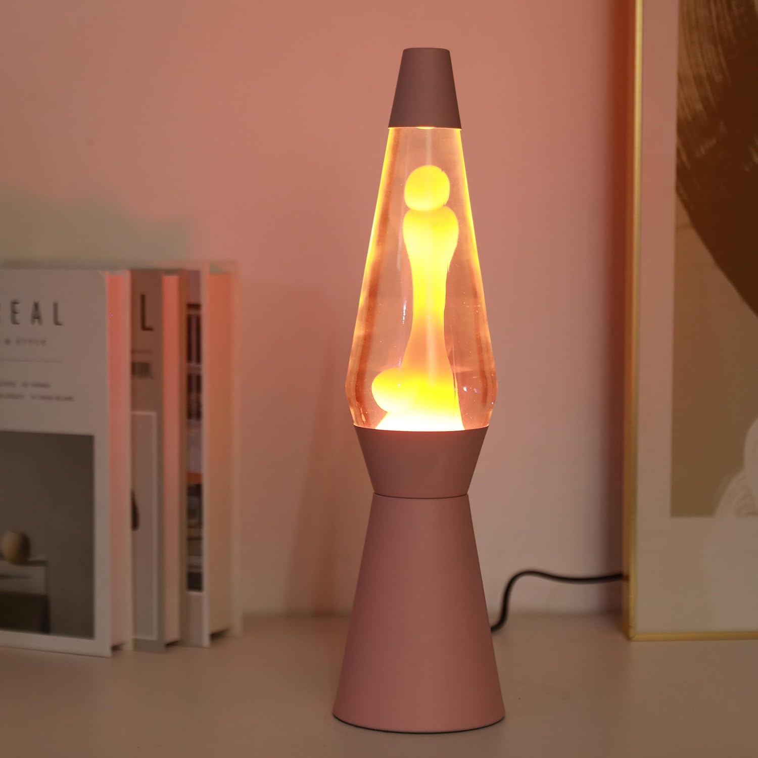 Itotal - Spaceship Lava Lamp - Pastel Pink - 40 Cm