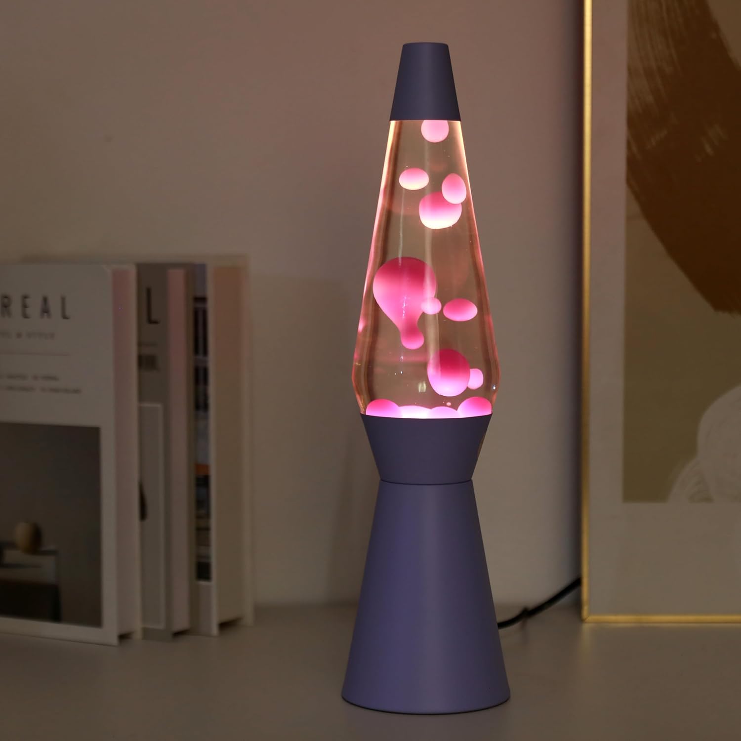 Itotal - Spaceship Lava Lamp - Pastel Purple - 40 Cm