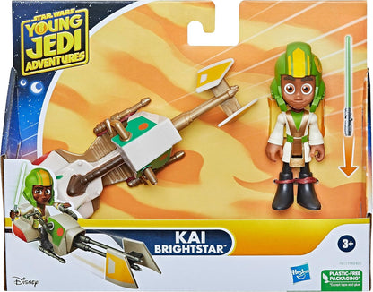 Star Wars Kai Brightstar Figure & Speeder Bike, 4"-Scale Action Figures & Vehicles, Toys for Kids