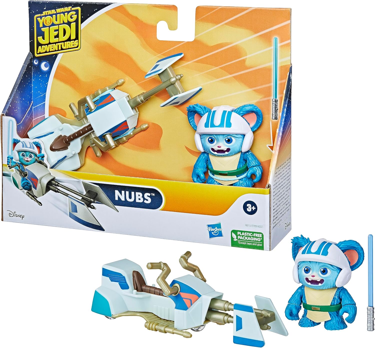 Star Wars Nubs Figure & Speeder Bike, 4"-Scale Action Figures & Vehicles, Toys for Kids