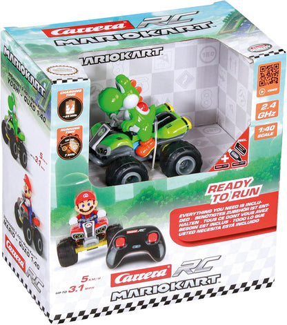 Carrera RC Mario Kart 370400021 RC Mario Kart, Yoshi - Quad With Precise 2.4GHz Control,1:40 Scale, Up To 5 Kmh, 8cm In Length, Ready-To-Run, Suitable For Ages 6 Years+