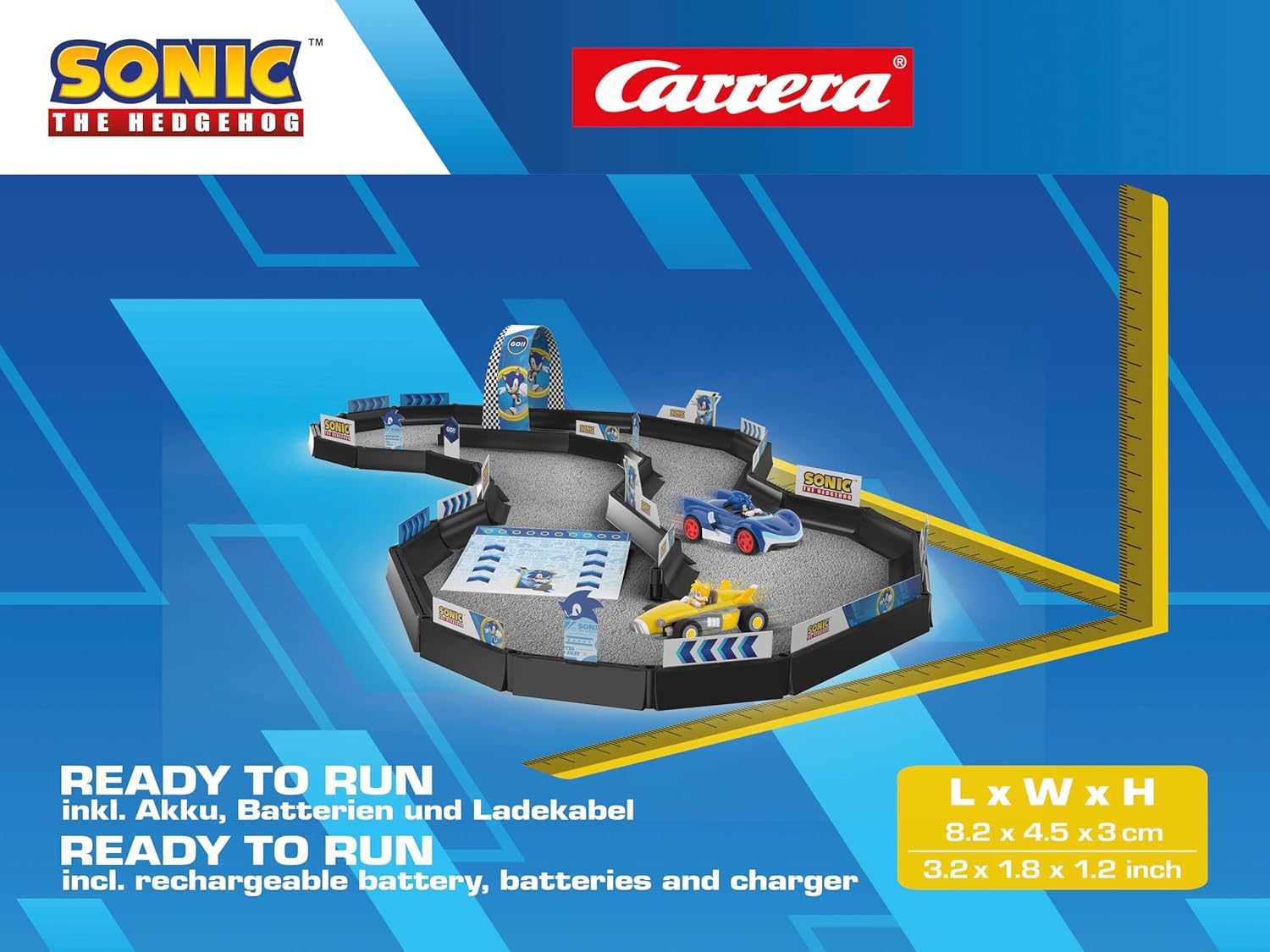 Carrera RC Sonic The Hedgehog - Team Sonic Racing Tabletop Racing Set - With Mini RC Sonic & Tails