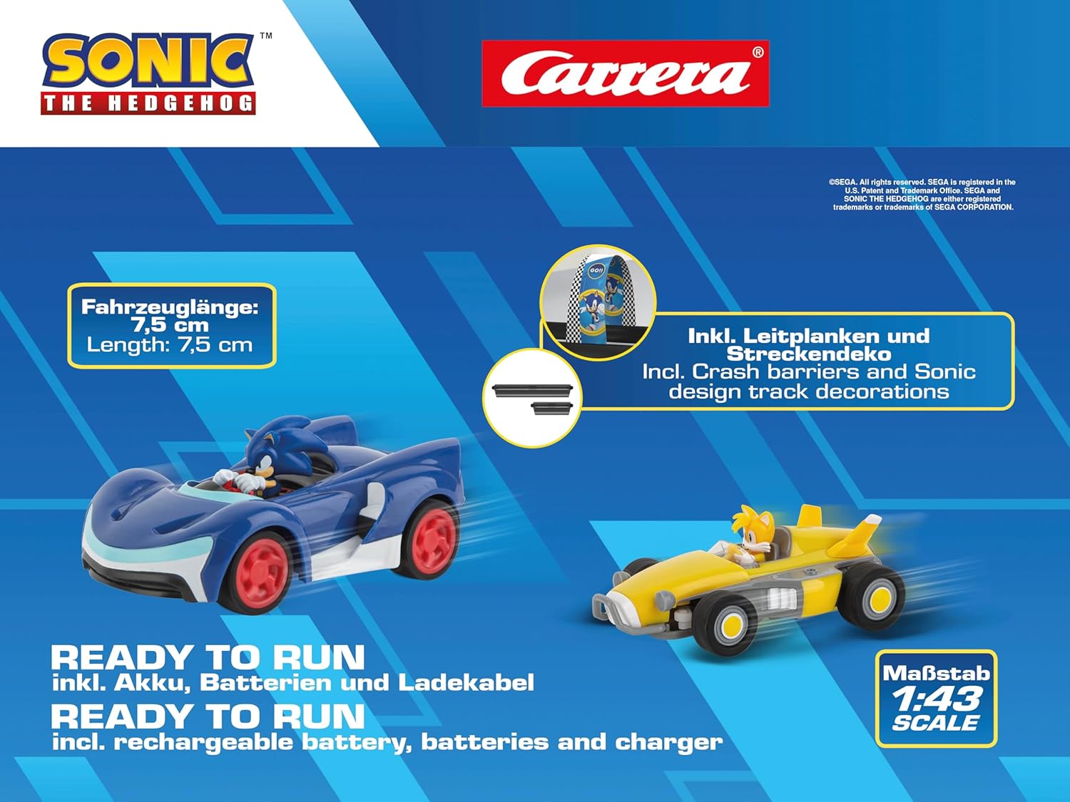 Carrera RC Sonic The Hedgehog - Team Sonic Racing Tabletop Racing Set - With Mini RC Sonic & Tails