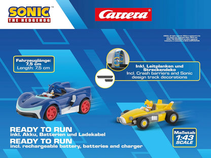 Carrera RC Sonic The Hedgehog - Team Sonic Racing Tabletop Racing Set - With Mini RC Sonic & Tails