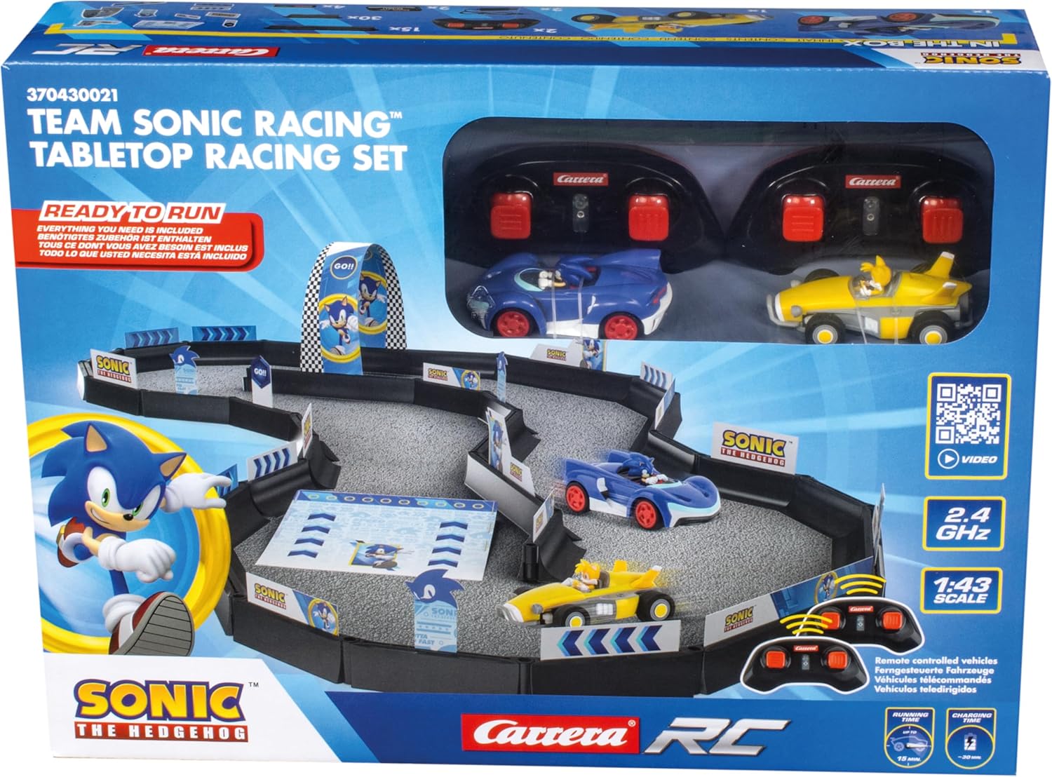 Carrera RC Sonic The Hedgehog - Team Sonic Racing Tabletop Racing Set - With Mini RC Sonic & Tails