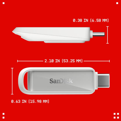 SanDisk Phone Drive for USB Type-C devices 512GB (for smartphones, tablets, and computers, speeds up to 150MB/s, autobackup, data recovery) Arctic White