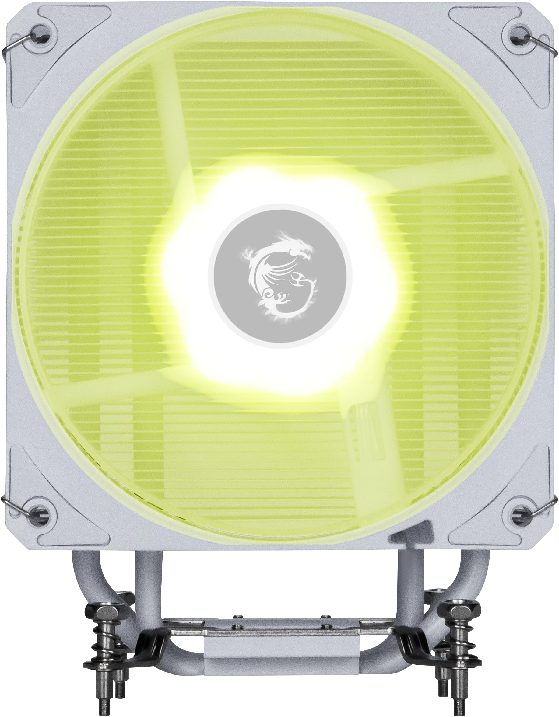 MSI MAG COREFROZR AA13 WHITE CPU Air Cooler - Direct Touch Four 6mm copper heatpipes, ARGB, CycloBlade 7, Pre-Applied Thermal Paste, Rifle Bearing Fans.