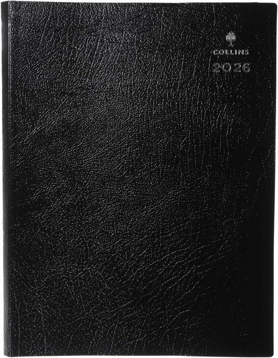 Collins - Leadership - 2026 12 Month Calendar Year Planner, Day-To-Page with 1/4 Hourly 4 Person Appointments Diary, A4 - Black (CP6742.99-26