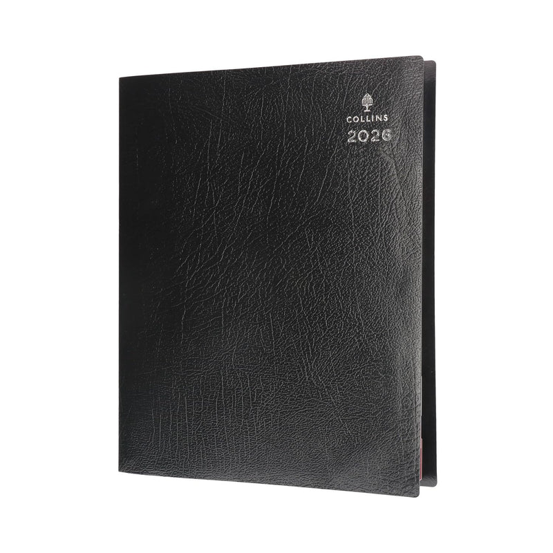 Collins - Leadership - 2026 12 Month Calendar Year Planner, Day-To-Page with 1/4 Hourly 4 Person Appointments Diary, A4 - Black (CP6742.99-26