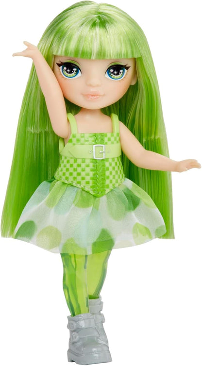 Rainbow High Littles Rainbow Fantasy Fairies & Pet - Emerald, Green - 14cm Posable Small Doll & Fantasy Dragon Pet with Interchangeable Fairy Wings, Cute Present for Children 4+