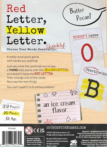25th Century Games, Red Letter Yellow Letter - for Ages 10 and Up, 2 to 8 Players