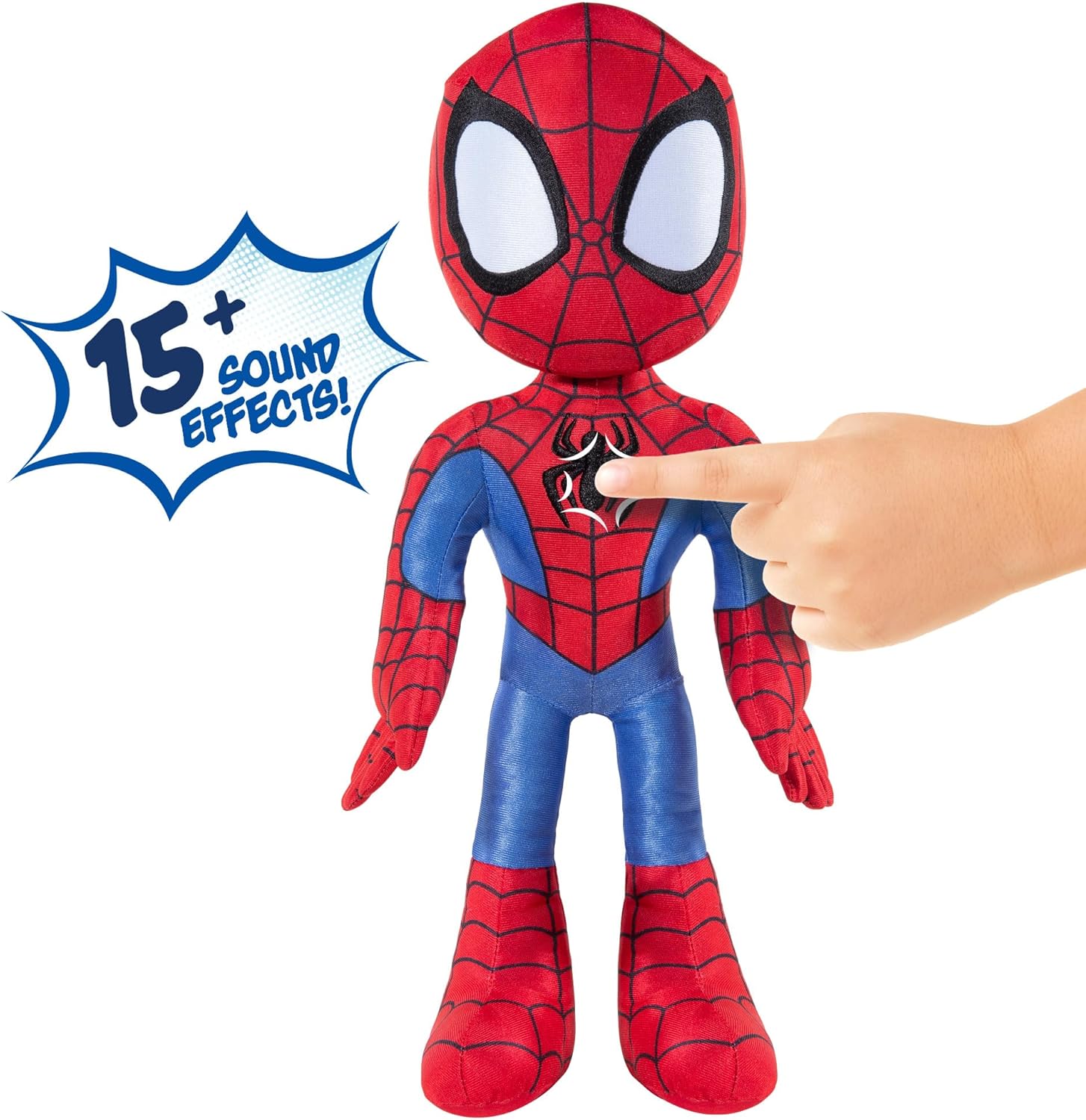 Spidey and his Amazing Friends Marvels My Friend Spidey 16” Plush with Sounds-Toys for Kids Ages 3 and Up-Featuring Your Friendly Neighborhood Spider-Man, Red