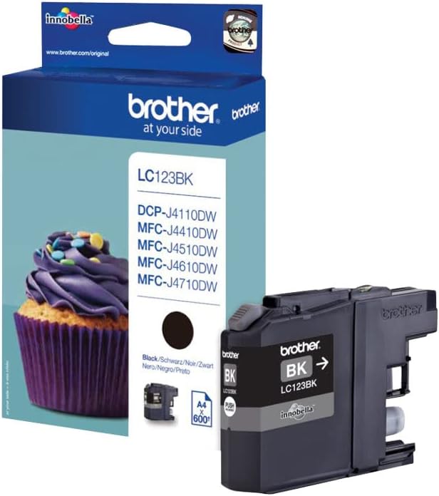 Brother LC-123BK Inkjet Cartridge, Black, Single Pack, Standard Yield, Includes 1 x Inkjet Cartridge, Brother Genuine Supplies