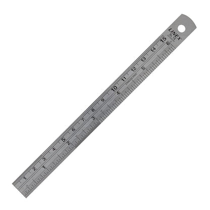 Linex Lxesl15 - Regla (acero inoxidable, sistema métrico e imperial, con tabla de conversión 150 mm