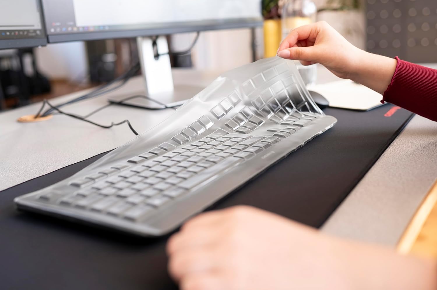 CHERRY WetEx, Flexible Keyboard Protection Film for CHERRY G84-4400/-4420, ANSI-Layout, Reliable Protection against Soiling from Liquids, Dust, Debris