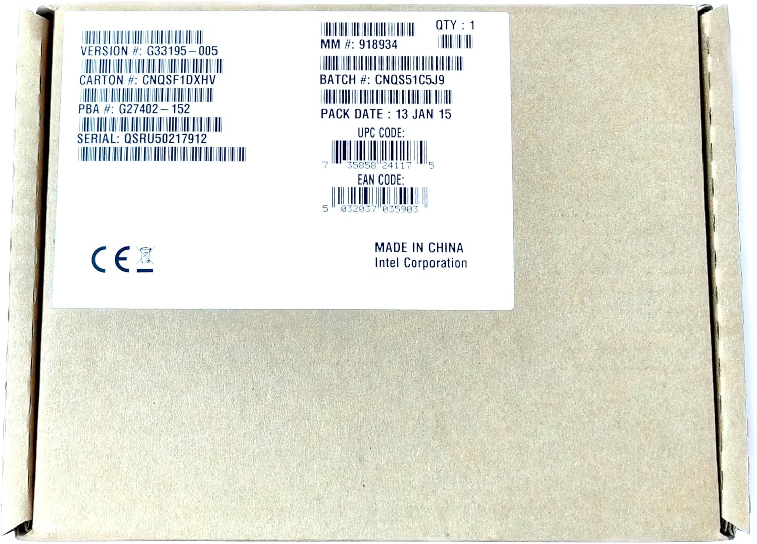 Intel X550-T2 Internal Ethernet 10000 Mbit/s, X550T2G1P5