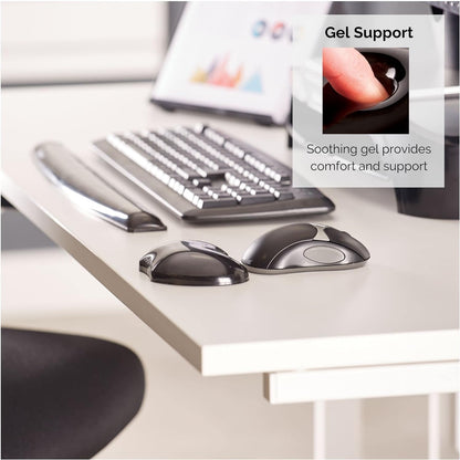 Fellowes Wrist Rest - Crystals Gel Wrist Rest with Non Slip Rubber Base - Ergonomic Mouse Mat Wrist Support, Keyboard Wrist Rest for Computer, Laptop, Home Office Use