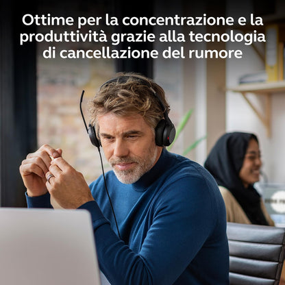 Jabra Evolve2 50 USB C/A MS Stereo, Kabelgebunden, 20 - 20000 Hz, B?ro/Callcenter, 148,9 g, Kopfh?rer, Schwarz