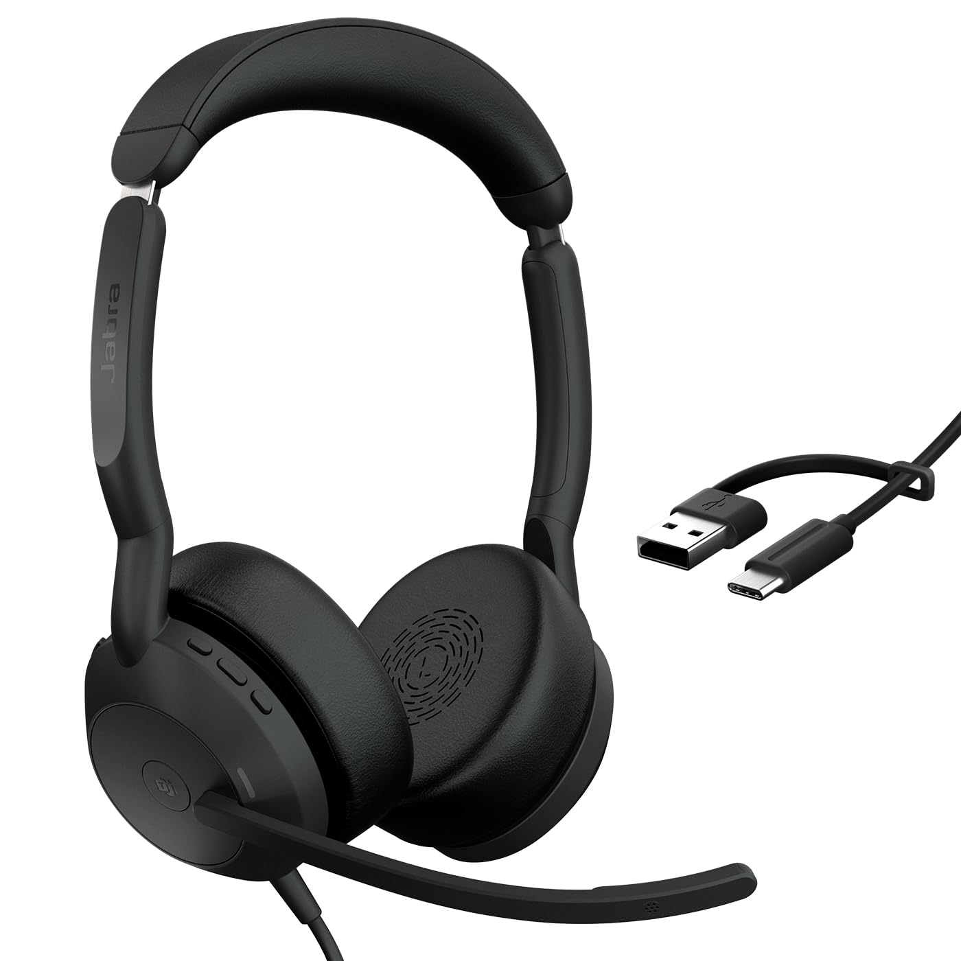 Jabra Evolve2 50 USB C/A MS Stereo, Kabelgebunden, 20 - 20000 Hz, B?ro/Callcenter, 148,9 g, Kopfh?rer, Schwarz